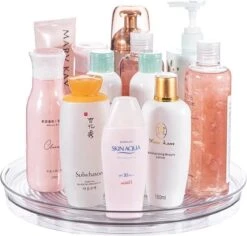 Merkloos Make Up Draaiplateau Organiser Plus Extra Gezichtsmasker - Make Up Organizer Transparant - 24cm - Make-up Organiser Transparant - Lazy Susan Draaiplateau - Draaiplateau - Draaischijf - Badkamer Organizer - Draaischijf - Make Up Doos - Bwa Commerce -Cosmetica Korting Winkel 1200x1146 3