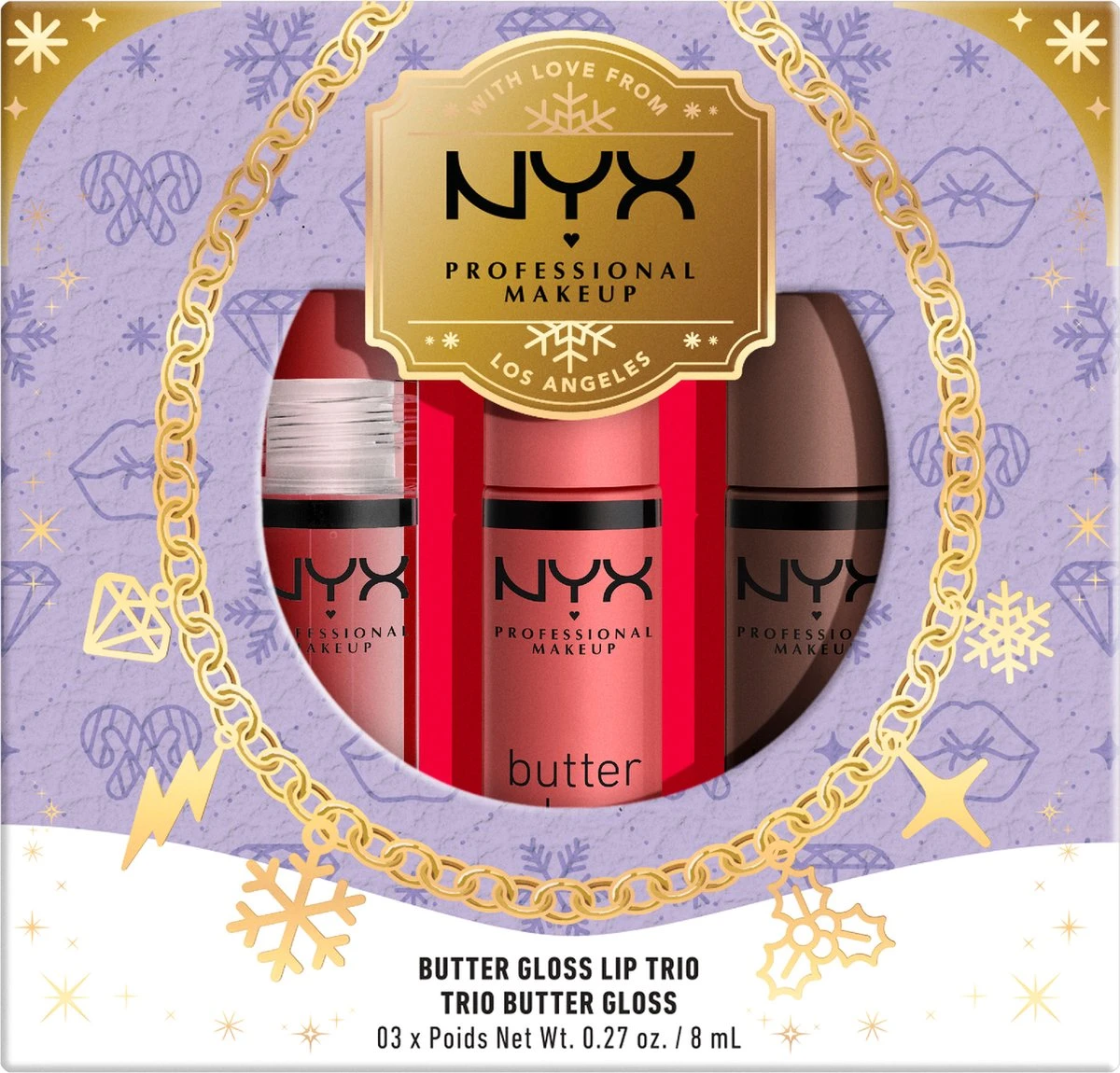 NYX Professional Makeup - Holidays 2022 Mrs Claus - Butter Gloss Trio - Lip Gloss 6 NYX Professional Makeup - Holidays 2022 Mrs Claus - Butter Gloss Trio - Lip Gloss - Afbeelding 4
