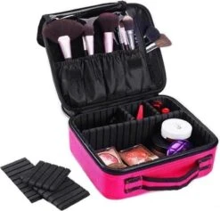 Cosmetica Koffer - Make-up Koffer Met Verstelbare Vakken - Visagie En Nagelstyliste Beauty Koffer - 26x23x9CM - Roze -Cosmetica Korting Winkel 1200x1153 4