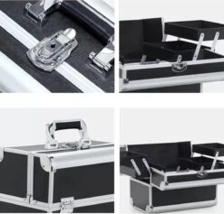 Confibel Make Up Koffer - Uitklapbaar - 5 Opbergbakken - Met Slot -Cosmetica Korting Winkel 1200x1153 6