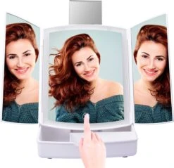 Merkloos Make-up Organizer Met Spiegel En LED Van METU-Online - Make Up Opberger - Make Up Spiegel Met Led Lamp - Makeup Opbergdoos - Make-up Spiegel Wit - Make Up Spiegel Met Verlichting En Usb - Make Up Koffer - Make Up Tafel - Make Up Organizer -Cosmetica Korting Winkel 1200x1161 7