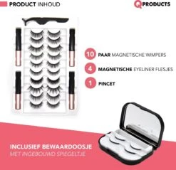 Qproducts Magnetische Wimpers - Nepwimpers - Wimperset Van 10 Wimpers 4 Eyeliners En Pincet - Inclusief Wimper Bewaardoos Met Ingebouwd Spiegeltje - Magneet Wimpers - Magnetic Lashes -Cosmetica Korting Winkel 1200x1162 4