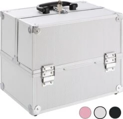 AREBOS Cosmetica Koffer - Beauty Case - Cosmetica Trolley - 15 L - Zilber -Cosmetica Korting Winkel 1200x1163 12