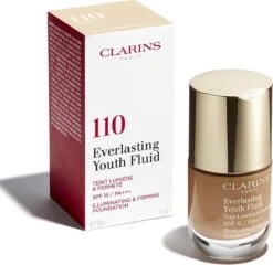 Clarins Everlasting Youth Fluid Illuminating & Firming Foundation - 110 Honey - Foundation - 30 Ml -Cosmetica Korting Winkel 1200x1166