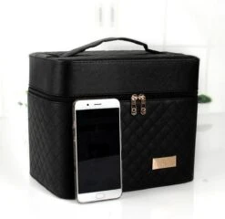 Confibel Make Up Koffer - Uitklapbaar - 5 Opbergbakken - Met Spiegel - Zwart -Cosmetica Korting Winkel 1200x1167 45