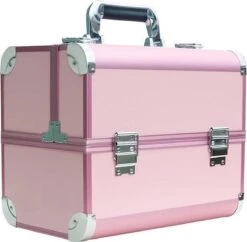 Confibel Cosmetica Koffer - Make Up Koffer Uitklapbaar - 5 Opbergbakken Make-up Koffer - Beautycase/Visagiekoffer /Cosmeticakoffer /Beautycase/ Nagelstylistekoffer - Roze -Cosmetica Korting Winkel 1200x1177 12