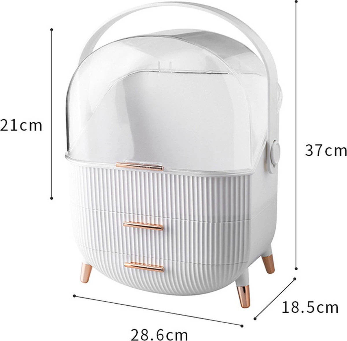 Be-Inspired® Beautycase – Make Up Organizer – Make-up Koffer – Cosmetica Tas – Met Lades – Opberger – Storage Box - Wit 8 Be-Inspired® Beautycase – Make Up Organizer – Make-up Koffer – Cosmetica Tas – Met Lades – Opberger – Storage Box - Wit - Afbeelding 6