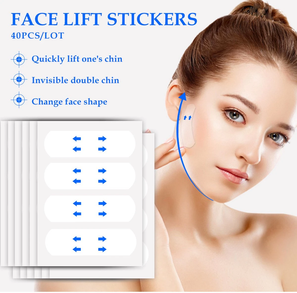 Facelift Tape - Face Tape - Gezicht Tape - Face Tape Lift - Beauty Tape - 40 Stuks 3 Facelift Tape - Face Tape - Gezicht Tape - Face Tape Lift - Beauty Tape - 40 Stuks