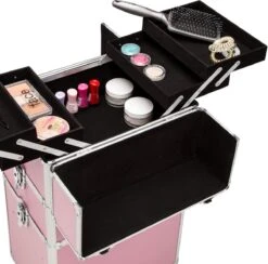TecTake Cosmetica Koffer Met 3 Etages - Roze - Make-up Koffer -Cosmetica Korting Winkel 1200x1185 19