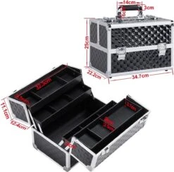 Make-upkoffer, Kapperskoffer, Cosmeticakoffer, Lege Nagelkoffer, Multikoffer, Afsluitbaar Voor Nageldesign/massageolie/fotoapparatuur, 34,7 X 22,2 X 25 Cm HMTM-YAHEE-411176 -Cosmetica Korting Winkel 1200x1185 20