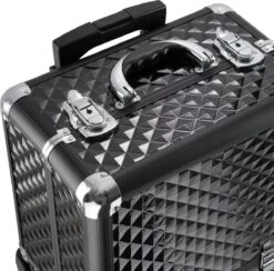 Dreamble Make-up Koffer - Make-up Trolley - Zwart - Rijdbaar - Met Wieltjes - Compact - 8 Vakken - Met Slot - 2 Sleutels -Cosmetica Korting Winkel 1200x1186 9