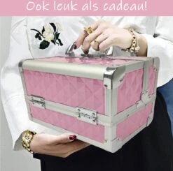Make Up Koffer Meisjes En Dames Roze - Make Up Organizer Met Spiegel - Cosmetica Koffer - Beautycase Koffer -Cosmetica Korting Winkel 1200x1190 18