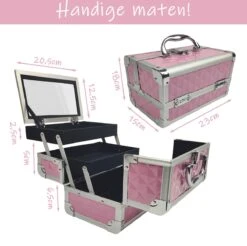 Make Up Koffer Meisjes En Dames Roze - Make Up Organizer Met Spiegel - Cosmetica Koffer - Beautycase Koffer -Cosmetica Korting Winkel 1200x1193 19