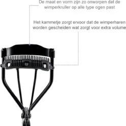 INTER-ESQUE® Wimperkruller - Eyelash Curler + 3x Gratis Extra Siliconen Pad & 3x Extra Kam - Zwart -Cosmetica Korting Winkel 1200x1196 27