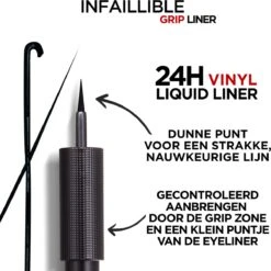 L'Oréal Paris Infailible Gip 24h Vinyl Liquid Liner Zwart - 3ml -Cosmetica Korting Winkel 1200x1198 56