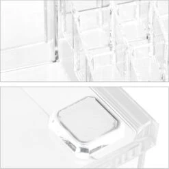 Relaxdays Make-up Organizer Klein - Stapelbaar - Sieradendoosje - Cosmetica - Opbergbox - Doorzichtig -Cosmetica Korting Winkel 1200x1198 79