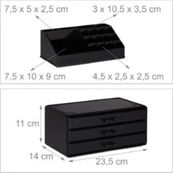 Relaxdays Make-up Organizer - Sieradendoosje - Cosmetica - Zwart -Cosmetica Korting Winkel 1200x1198 84