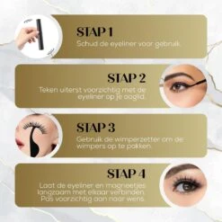 Naera Magnetische Wimpers Set - Inclusief Wimperzetter, Wimperhouder, Wimperschaar En 3 Flesjes Waterproof Eyeliner - 30 Keer Herbruikbaar - 12 Paar -Cosmetica Korting Winkel 1200x1200 1191