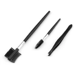Wenkbrauw Trimmer Set - 8-delig – Met Epileer Pincet, 2x Wenkbrauw Schaartje, 2x Wenkbrauwmesje, Wenkbrauw Borstel, Wenkbrauwpotlood, Spoolie – In Stevige Etui - Zwart -Cosmetica Korting Winkel 1200x1200 1741