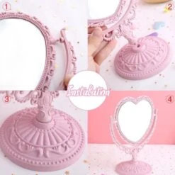 Merkloos Makeup Spiegel - Dubbelzijdig - Luxe - Draagbaar - Reis Make-up Spiegel - Roze -Cosmetica Korting Winkel 1200x1200 1760