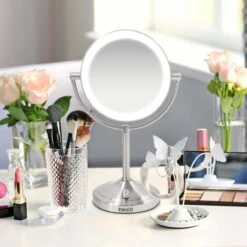 HoMedics MIR8150 Dubbelzijdige Make Up Spiegel Met Verlichting - Vrijstaand - 7x Vergroting - Spiegel Met Ringverlichting -Cosmetica Korting Winkel 1200x1200 1768