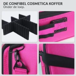 Cosmetica Koffer - Make-up Koffer Met Verstelbare Vakken - Visagie En Nagelstyliste Beauty Koffer - 26x23x9CM - Roze -Cosmetica Korting Winkel 1200x1200 1778