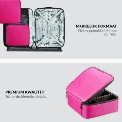 Cosmetica Koffer - Make-up Koffer Met Verstelbare Vakken - Visagie En Nagelstyliste Beauty Koffer - 26x23x9CM - Roze -Cosmetica Korting Winkel 1200x1200 1779