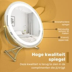 Great's® Make Up Spiegel Met LED Verlichting - ⌀ 40cm - Visagie Spiegel Rond - Extra Close Up Spiegeltje 10x - Goud -Cosmetica Korting Winkel 1200x1200 1785