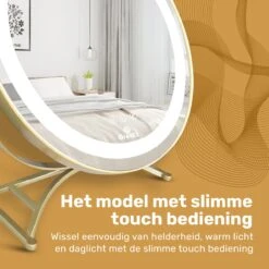 Great's® Make Up Spiegel Met LED Verlichting - ⌀ 40cm - Visagie Spiegel Rond - Extra Close Up Spiegeltje 10x - Goud -Cosmetica Korting Winkel 1200x1200 1787
