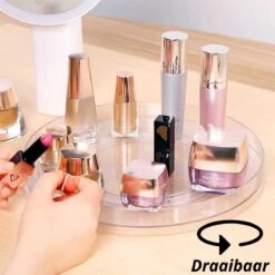 Merkloos Make Up Draaiplateau Organiser Plus Extra Gezichtsmasker - Make Up Organizer Transparant - 24cm - Make-up Organiser Transparant - Lazy Susan Draaiplateau - Draaiplateau - Draaischijf - Badkamer Organizer - Draaischijf - Make Up Doos - Bwa Commerce -Cosmetica Korting Winkel 1200x1200 1815