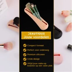 Beautious® Make Up Organizer - Beauty Organizer - Kwastenhouder - Compact - Siliconen - Khaki 14 Beautious® Make Up Organizer - Beauty Organizer - Kwastenhouder - Compact - Siliconen - Khaki -Cosmetica Korting Winkel 1200x1200 1828