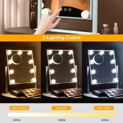 Bright Beauty Vanity Make Up Spiegel Met Verlichting - Wit - Dimbaar Met Drie Lichtstanden -Cosmetica Korting Winkel 1200x1200 1897