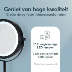 DAY Make-up Spiegel Met Verlichting - LED - 360° Draaibaar - Dubbelzijdig - 5x Vergroting - Scheerspiegel -Cosmetica Korting Winkel 1200x1200 1907