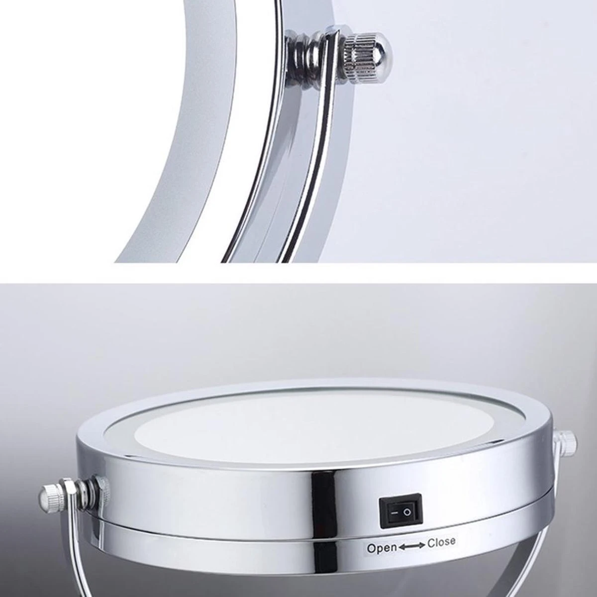 A&K Make Up Spiegel Met Ringverlichting | LED Verlichting | Scheerspiegel - Zilver 13 A&K Make Up Spiegel Met Ringverlichting | LED Verlichting | Scheerspiegel - Zilver - Afbeelding 11