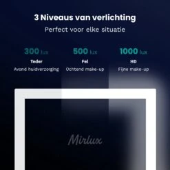 Mirlux Hollywood Spiegel Met Verlichting - Make Up - Visagie - Dimbaar LED Lampen Licht - Zwart -Cosmetica Korting Winkel 1200x1200 1932