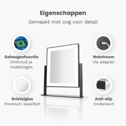 Mirlux Hollywood Spiegel Met Verlichting - Make Up - Visagie - Dimbaar LED Lampen Licht - Zwart -Cosmetica Korting Winkel 1200x1200 1934