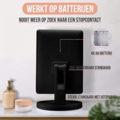 Strex Make Up Spiegel Met LED Verlichting - 3 Verlichtingsmodus - 1/10x Vergroting - 360° Verstelbaar -Cosmetica Korting Winkel 1200x1200 1956