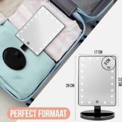 Strex Make Up Spiegel Met LED Verlichting - 3 Verlichtingsmodus - 1/10x Vergroting - 360° Verstelbaar -Cosmetica Korting Winkel 1200x1200 1958