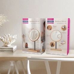 Lanaform - Bamboo Mirror - Oplaadbare Staande Spiegel ×1 · ×3 - Elegant Design Van Bamboe Met Zwarte Poedercoatingafwerking - Ledlampen Met Lange Levensduur -Cosmetica Korting Winkel 1200x1200 1997