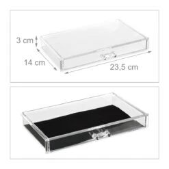 Relaxdays Make-up Organizer Klein - Stapelbaar - Sieradendoosje - Cosmetica - Opbergbox - Doorzichtig -Cosmetica Korting Winkel 1200x1200 2041