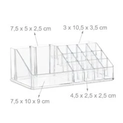 Relaxdays Make-up Organizer Klein - Stapelbaar - Sieradendoosje - Cosmetica - Opbergbox - Doorzichtig -Cosmetica Korting Winkel 1200x1200 2042