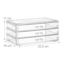 Relaxdays Make-up Organizer Klein - Stapelbaar - Sieradendoosje - Cosmetica - Opbergbox - Doorzichtig -Cosmetica Korting Winkel 1200x1200 2043
