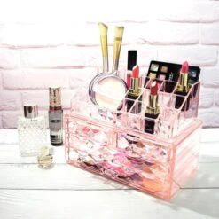 A&K 2in1 Make-up Organizer - 4 Lades Cosmetica Opbergdoos - Kaptafel - Roze -Cosmetica Korting Winkel 1200x1200 2049