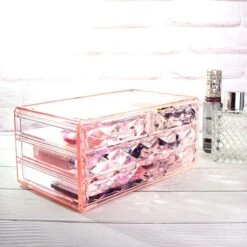 A&K 2in1 Make-up Organizer - 4 Lades Cosmetica Opbergdoos - Kaptafel - Roze -Cosmetica Korting Winkel 1200x1200 2051