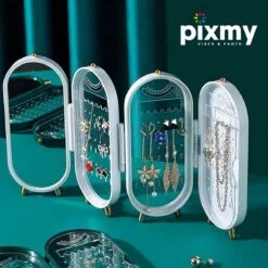 PIXMY® - Wit - Sieradenhouder - Oorbellenrekje - Sieradenrekje - Sieraden Organizer - Sieraden Doos - Sieraden Opbergen -Cosmetica Korting Winkel 1200x1200 2054