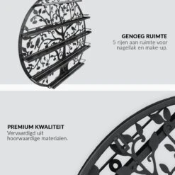 Confibel Nagellak Houder - Nagellak Flesjes Organizer - Essentiële Oliën Organizer - Rek Voor Flesjes - Wanddecoratie - Zwart -Cosmetica Korting Winkel 1200x1200 2065