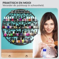 Confibel Nagellak Houder - Nagellak Flesjes Organizer - Essentiële Oliën Organizer - Rek Voor Flesjes - Wanddecoratie - Zwart -Cosmetica Korting Winkel 1200x1200 2067
