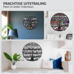 Confibel Nagellak Houder - Nagellak Flesjes Organizer - Essentiële Oliën Organizer - Rek Voor Flesjes - Wanddecoratie - Zwart -Cosmetica Korting Winkel 1200x1200 2068