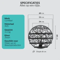 Confibel Nagellak Houder - Nagellak Flesjes Organizer - Essentiële Oliën Organizer - Rek Voor Flesjes - Wanddecoratie - Zwart -Cosmetica Korting Winkel 1200x1200 2069