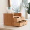 Merkloos Decopatent® Luxe Make-up Organizer Met 3 Lades - Cosmetica Organizer Make Up Met Schuiflade Bamboe Hout - Cosmeticahouder - Toren -Cosmetica Korting Winkel 1200x1200 2076